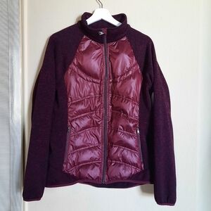 London Fog Burgundy Down Puffer Sweater Jacket